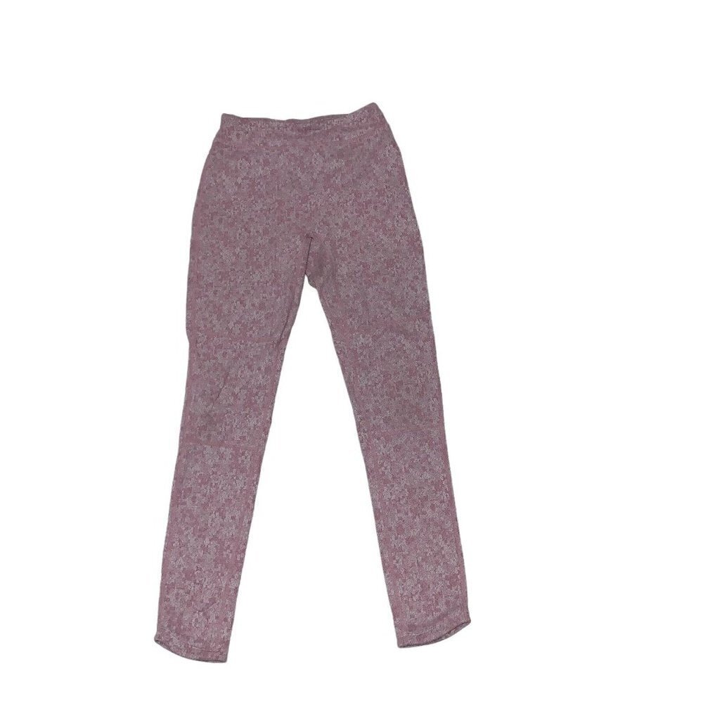 Gymshark Women's S Small Leggings Cropped Pink White Space Dye High Waist